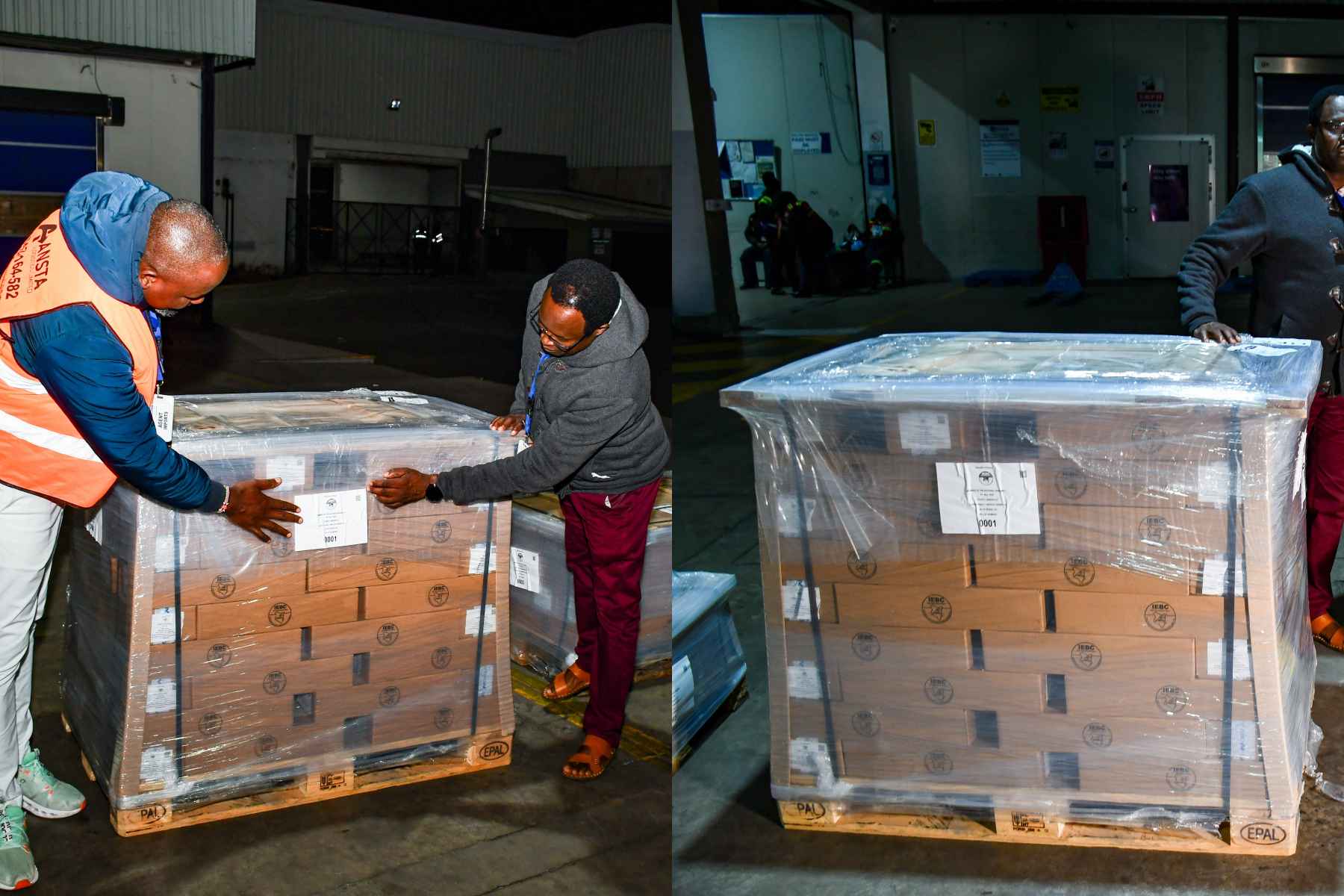 Collage photo of ballot papers at JKIA.